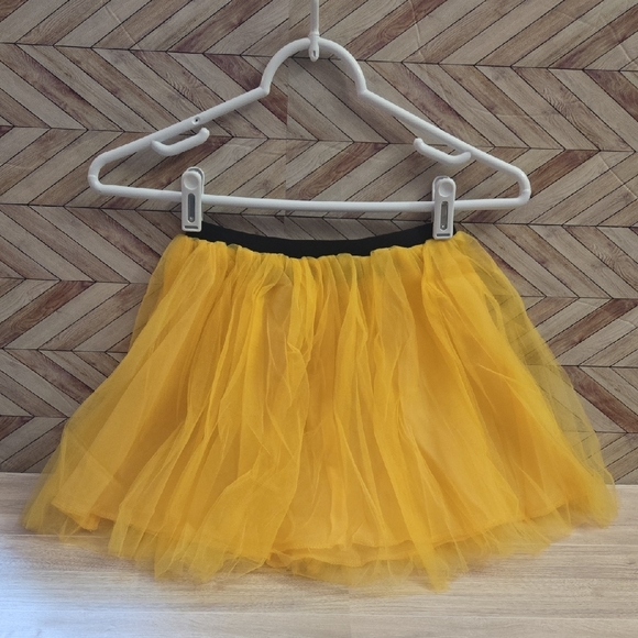 None Other - Girls Bright Yellow Ballet Mesh Tutu for Dance Halloween Costume Birthday Party